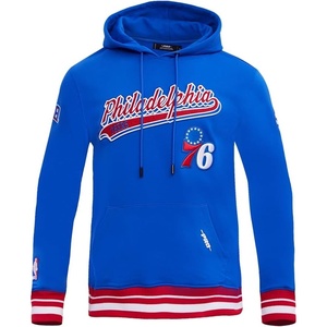 Pro Standard Mens NBA Script Tail Brushed Back French Terry Pull Over Hoodie(Royal Blue/Red)