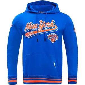 Pro Standard Mens NBA Script Tail Brushed Back French Terry Pull Over Hoodie(Royal/Orange/Royal)
