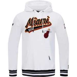Pro Standard Mens NBA Script Tail Brushed Back French Terry Pull Over Hoodie(White/Black)