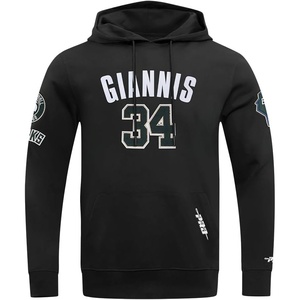 Pro Standard NBA mens Mens Nba Milwaukee Bucks Classic Player Cotton Double Knit Pull Over Hoodie(Black)