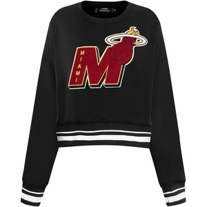 Pro Standard NBA womens Womens Nba Mash Up Brushed Back French Terry Crewneck Sweatshirt(Black)