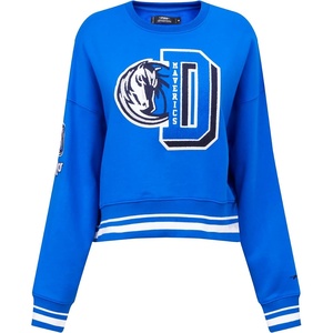Pro Standard NBA womens Womens Nba Mash Up Brushed Back French Terry Crewneck Sweatshirt(Royal Blue)