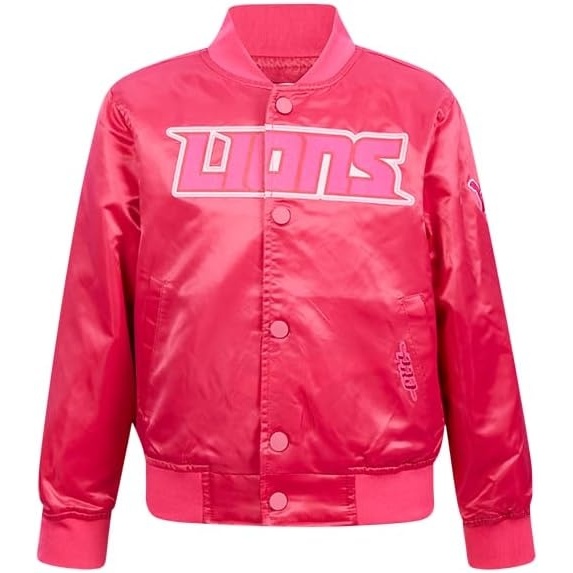 image:imagePro Standard Toddler NFL Detroit Lions Classic Triple Pink Satin Jacket