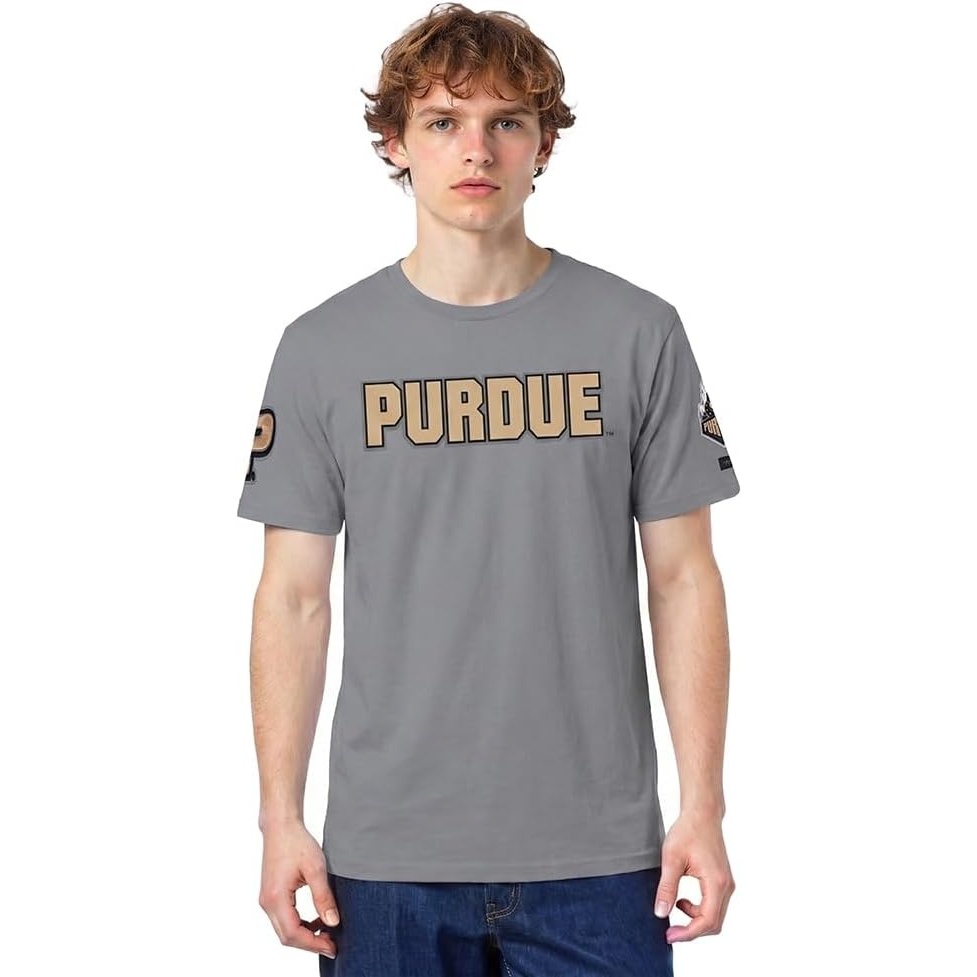 image:imagePro Standard Mens Purdue University Classic Chenille Short Sleeve Tee Gray 2XL
