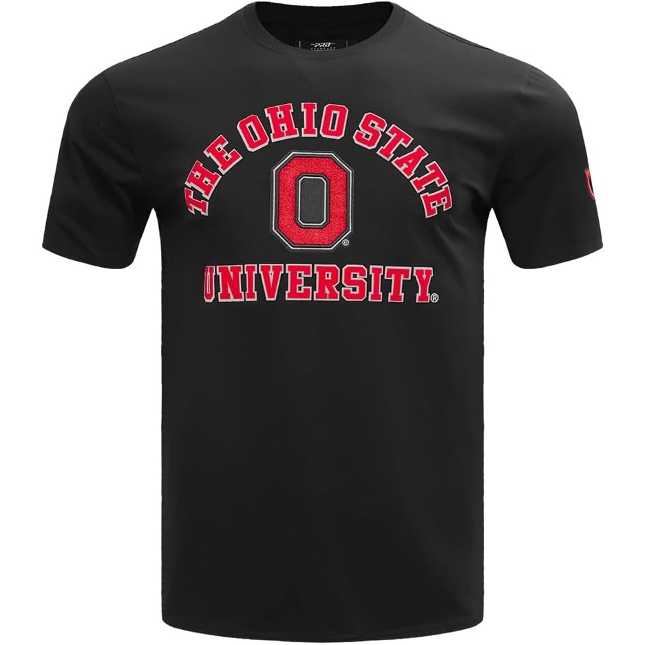 image:imagePro Standard Mens Ohio State University Classic Chenille Short Sleeve Tee Black XL