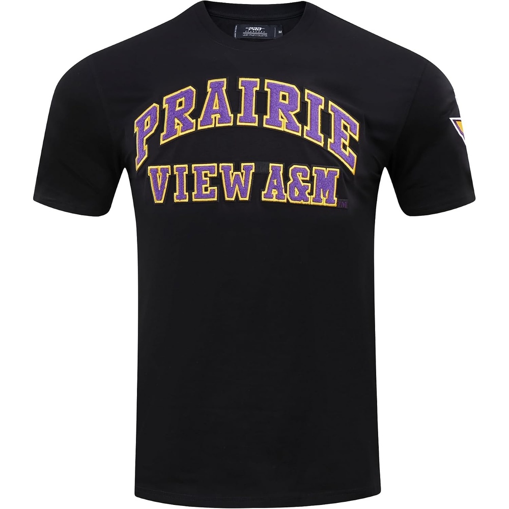 image:imagePro Standard Mens Prairie View AampM University Classic Chenille Short Sleeve Tee Black L