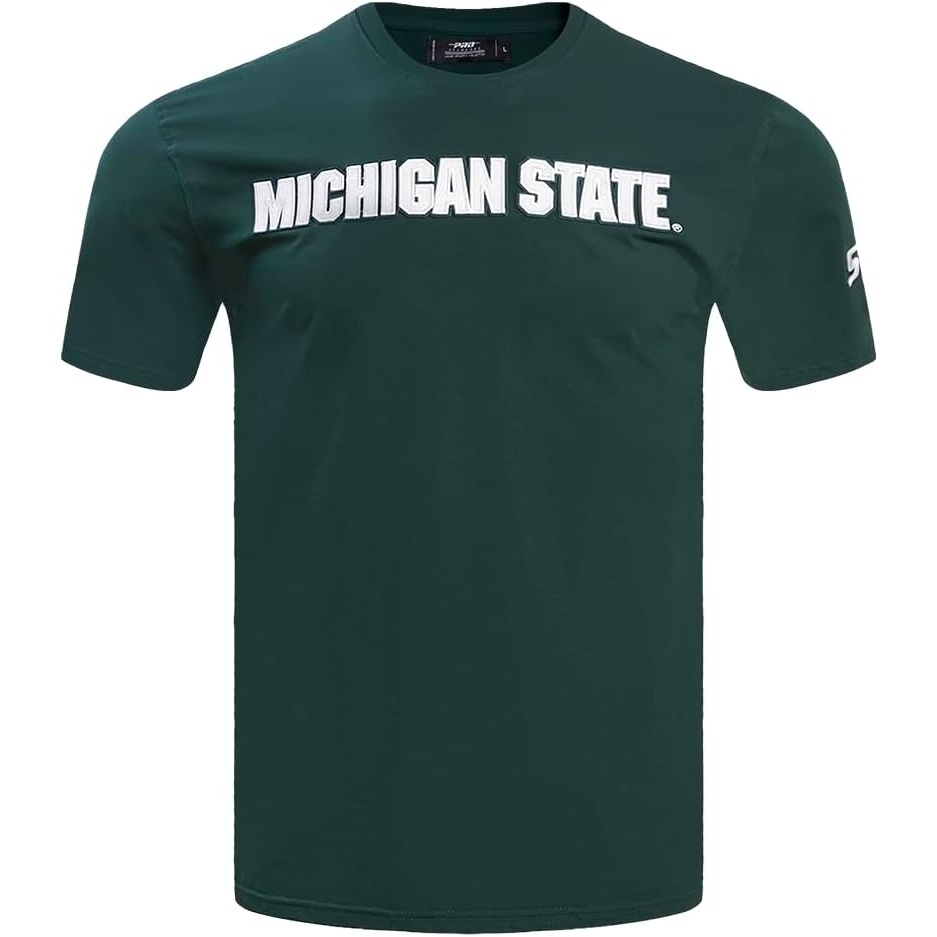 image:imagePro Standard Mens Michigan State University Classic Chenille Short Sleeve Tee Forest Green M