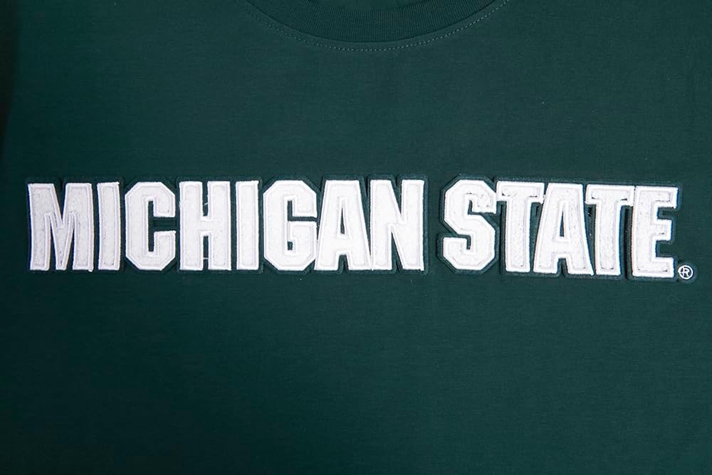 image:imagePro Standard Mens Michigan State University Classic Chenille Short Sleeve Tee Forest Green S