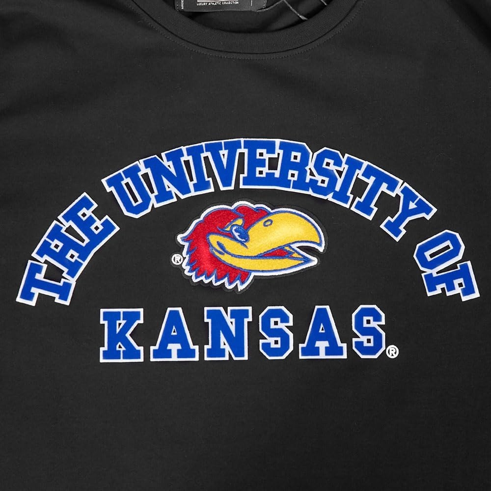 image:imagePro Standard Mens University of Kansas Classic Chenille Short Sleeve Tee Black 3XL