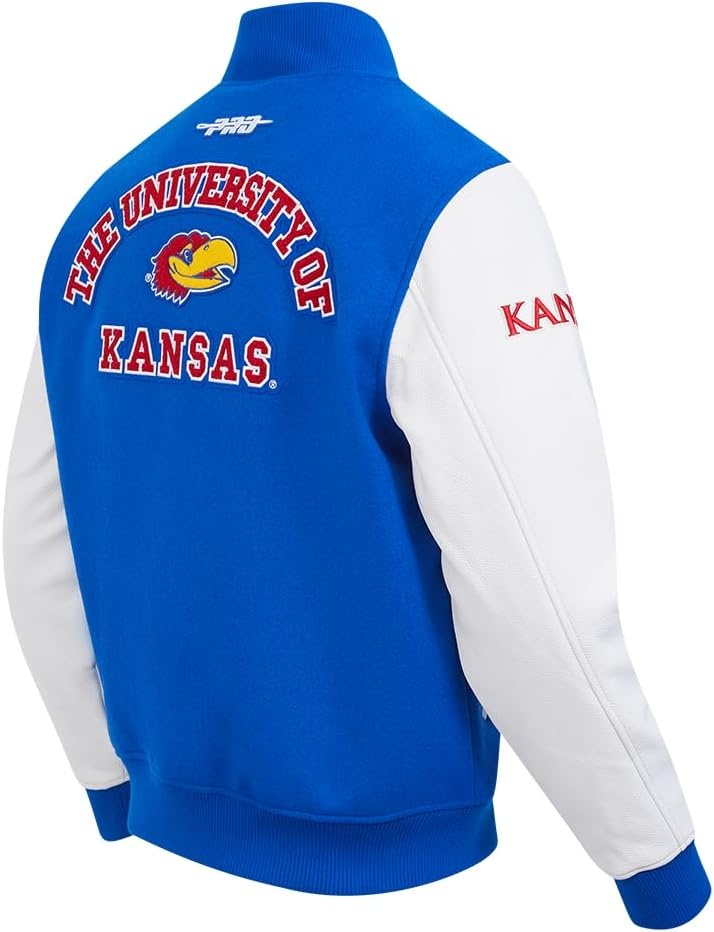 image:imagePro Standard NCAA mens Mens College Classic Chenille Wool Varsity JacketRoyal BlueWhite