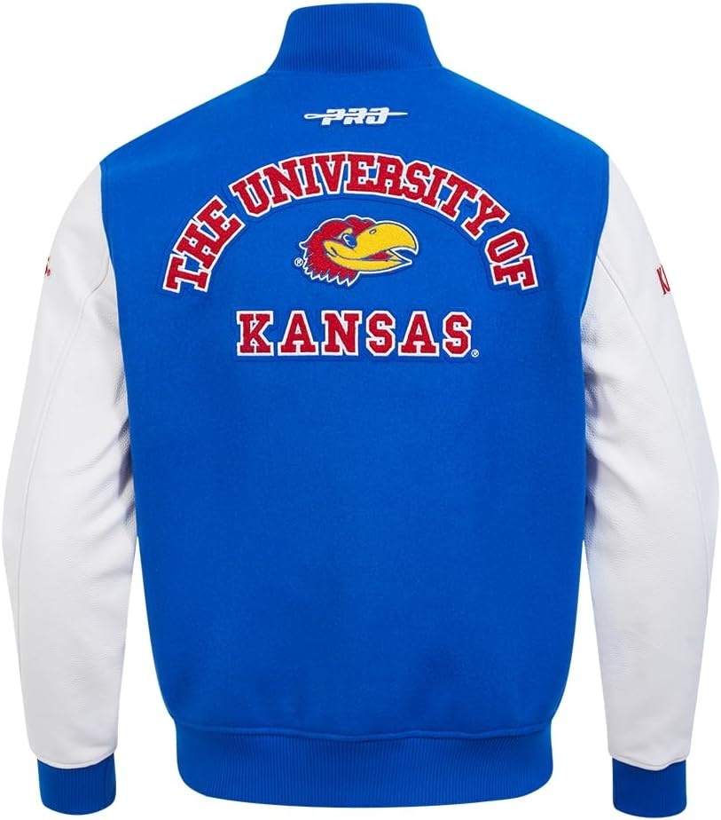 image:imagePro Standard NCAA mens Mens College Classic Chenille Wool Varsity JacketRoyal BlueWhite