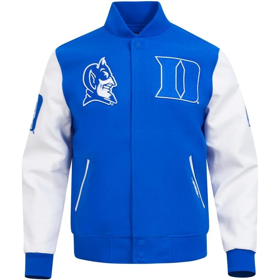 image:imagePro Standard NCAA mens Mens College Classic Chenille Wool Varsity JacketRoyal BlueWhite