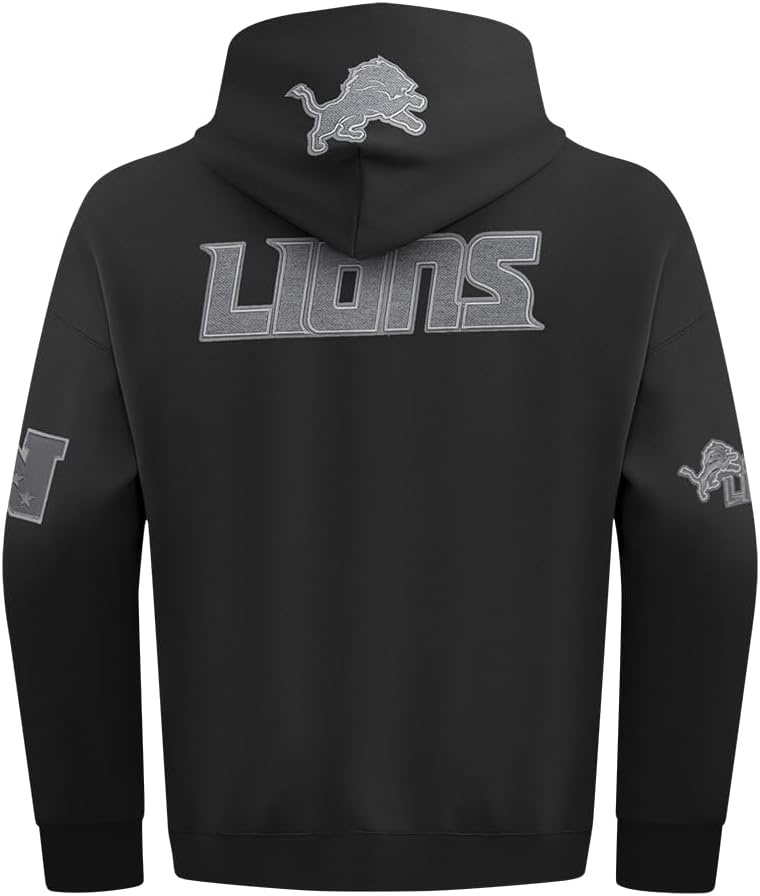 image:imagePro Standard Mens NFL Detroit Lions Reverse French Terry Pull Over Hoodie Black XL