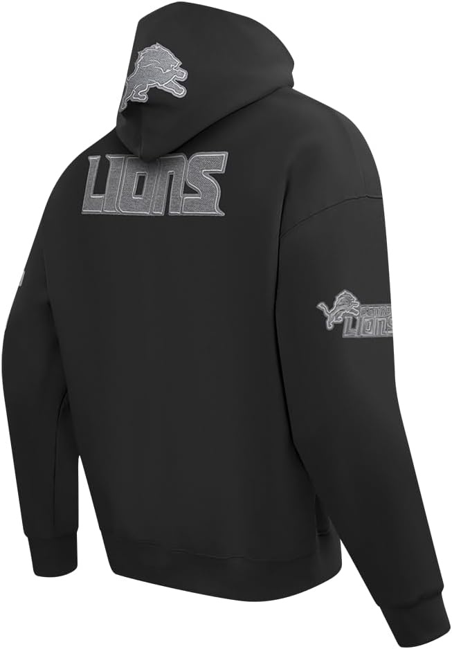 image:imagePro Standard Mens NFL Detroit Lions Reverse French Terry Pull Over Hoodie Black XL