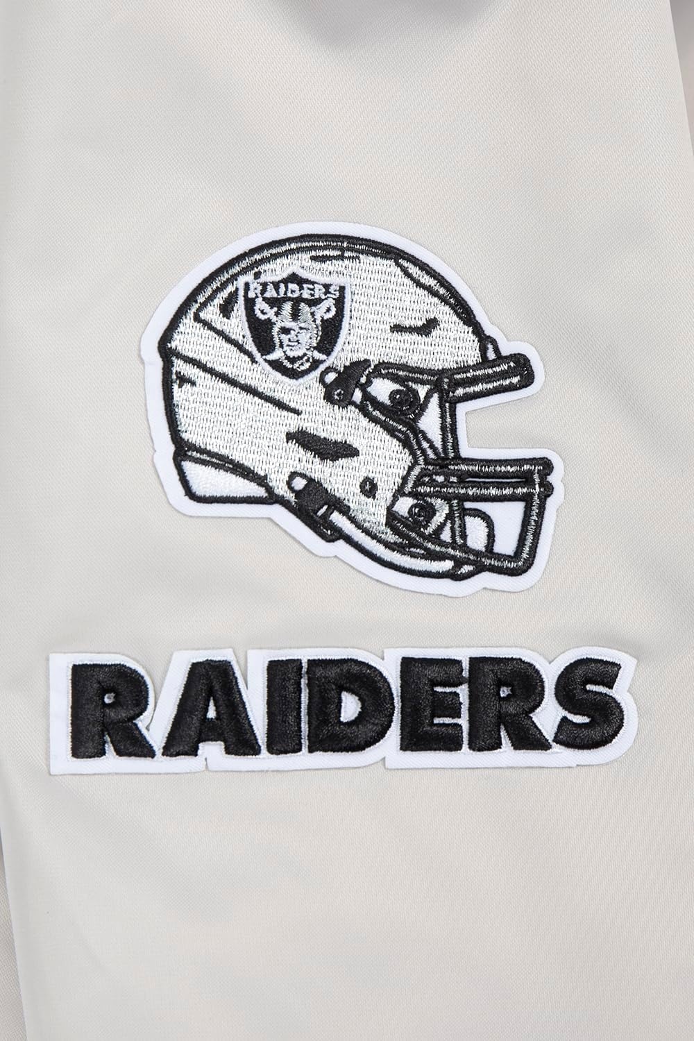 image:imagePro Standard Womens NFL Las Vegas Raiders Classic Chenille Satin Jacket Silver M