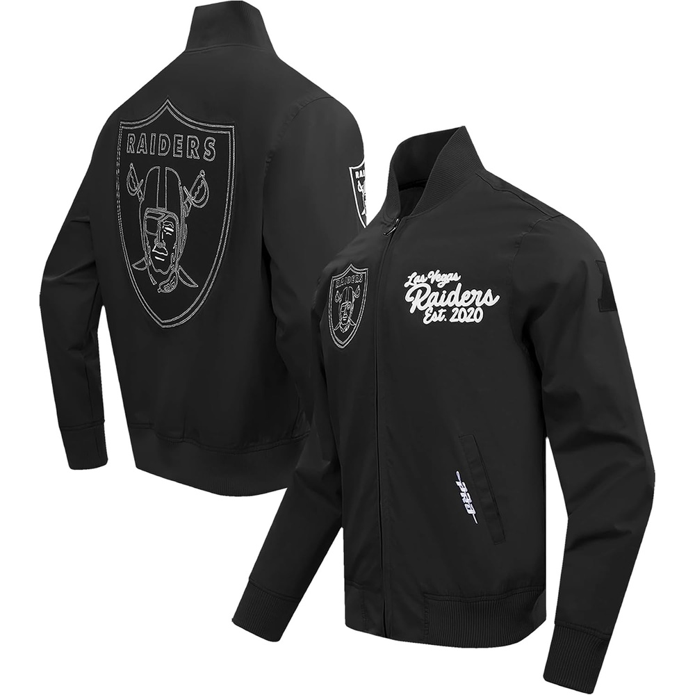 image:imagePro Standard Mens Black Las Vegas Raiders Paint The City Twill FullZip Jacket