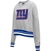 Pro Standard Womens NFL Mash Up Crewneck Sweatshirt(Heather Grey/Dodger Blue)