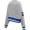 Pro Standard Womens NFL Mash Up Crewneck Sweatshirt(Heather Grey/Dodger Blue)