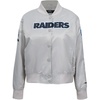 Pro Standard Womens NFL Las Vegas Raiders Classic Chenille Satin Jacket Silver M