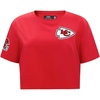 Pro Standard Womens NFL Mash Up Cotton Single Jersey Short Sleeve Boxy Tee(Red)