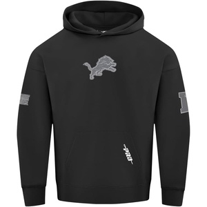 Pro Standard Mens NFL Detroit Lions Reverse French Terry Pull Over Hoodie Black XL