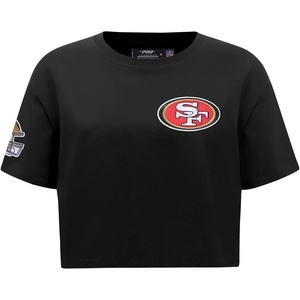 Pro Standard Womens NFL Mash Up Cotton Single Jersey Short Sleeve Boxy Tee(Black)