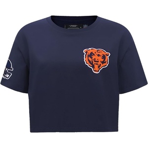 Pro Standard Womens NFL Mash Up Cotton Single Jersey Short Sleeve Boxy Tee(Midnight Navy)