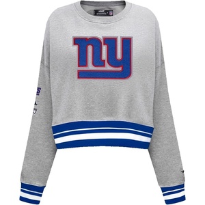 Pro Standard Womens NFL Mash Up Crewneck Sweatshirt(Heather Grey/Dodger Blue)