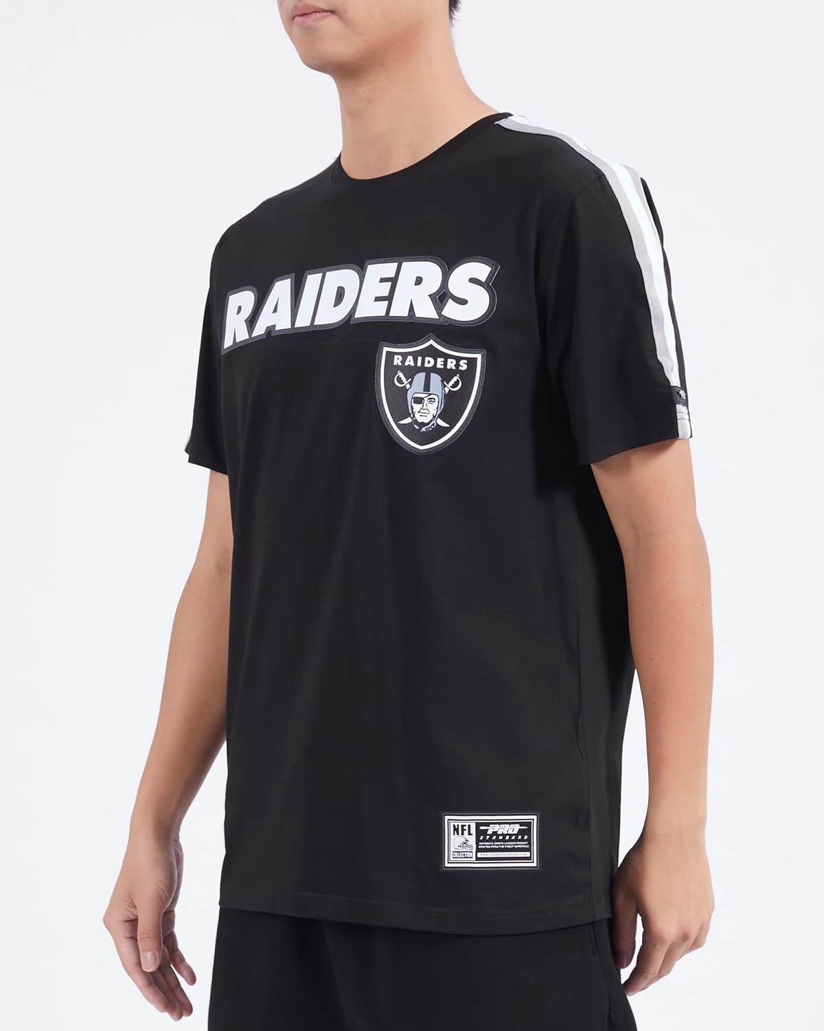 image:imagePro Standard Mens NFL Mesh Cotton Single Jersey Taping TeeBlackGray