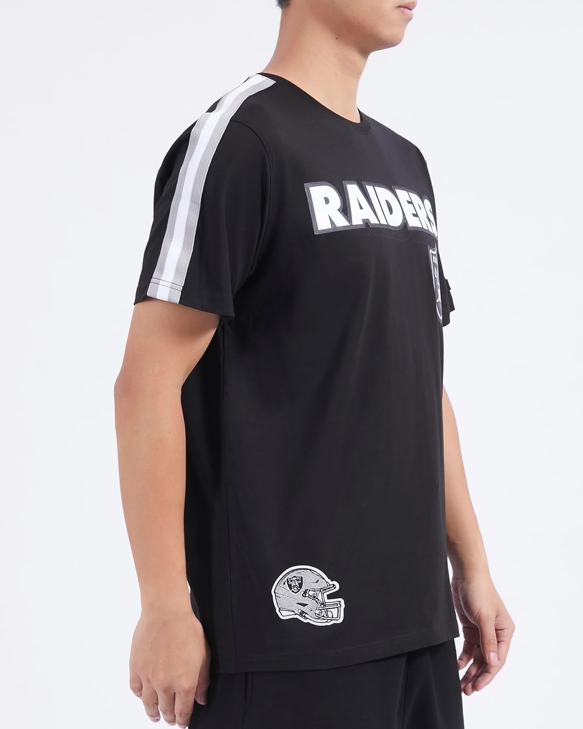 image:imagePro Standard Mens NFL Mesh Cotton Single Jersey Taping TeeBlackGray
