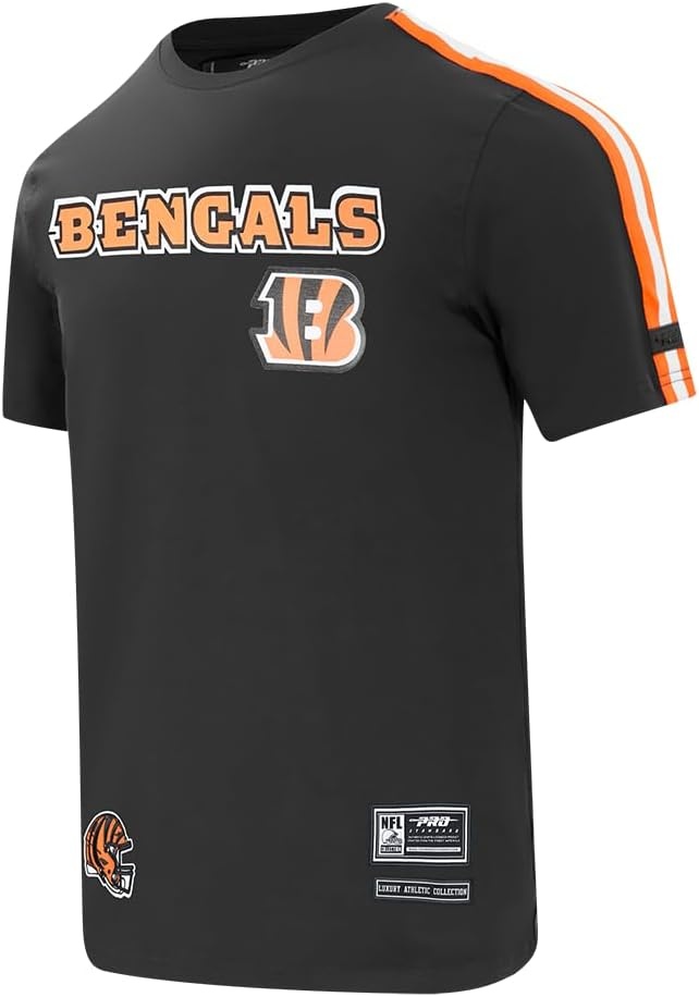 image:imagePro Standard Mens NFL Mesh Cotton Single Jersey Taping TeeBlackOrange