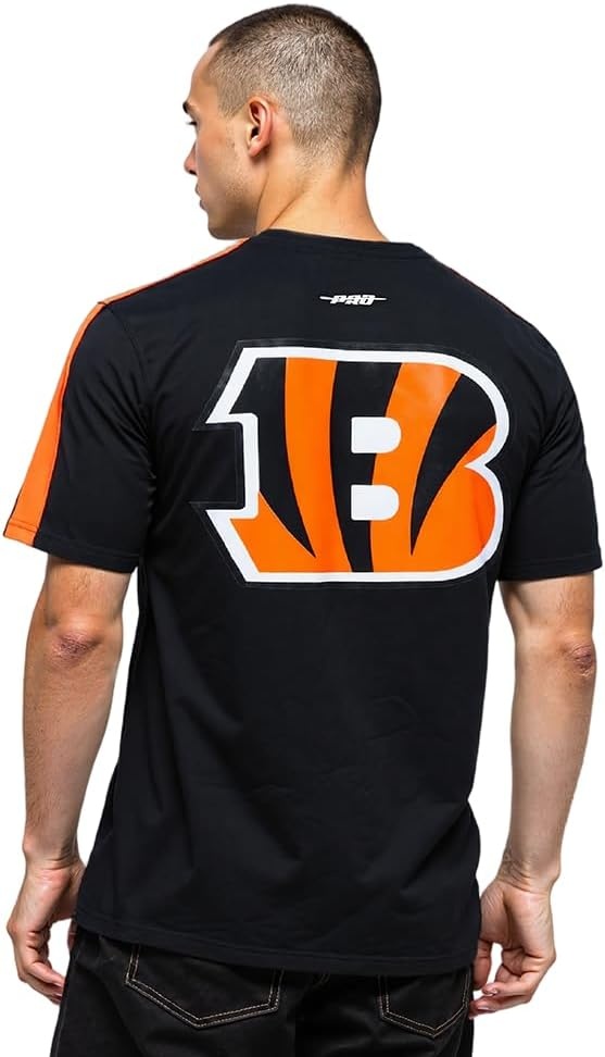 image:imagePro Standard Mens NFL Mesh Cotton Single Jersey Taping TeeBlackOrange