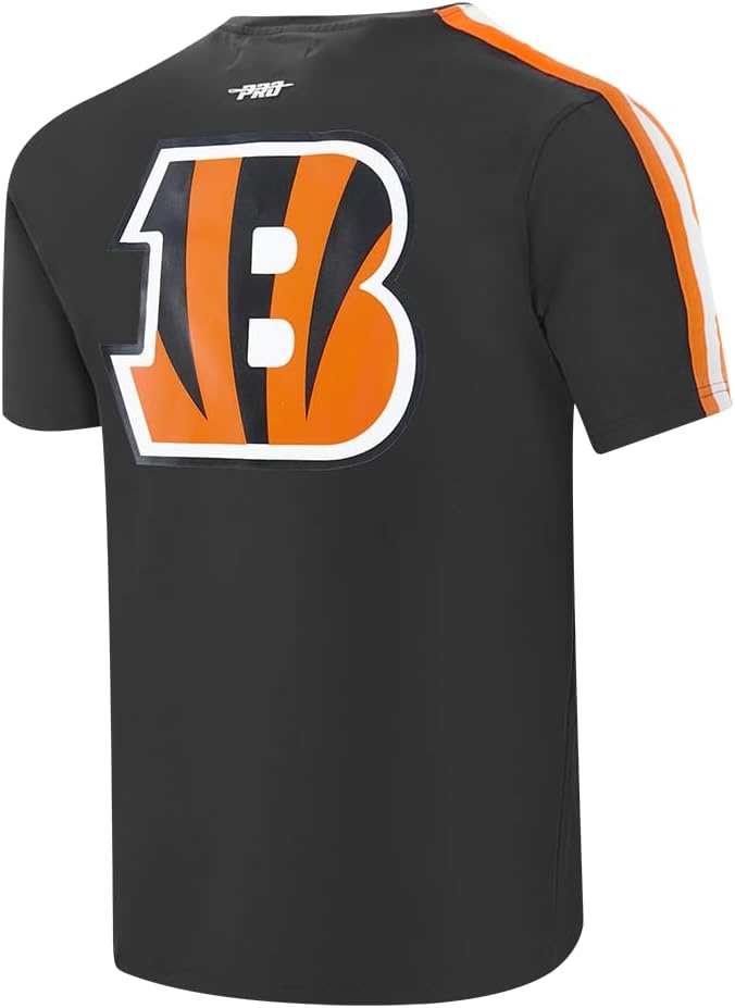 image:imagePro Standard Mens NFL Mesh Cotton Single Jersey Taping TeeBlackOrange