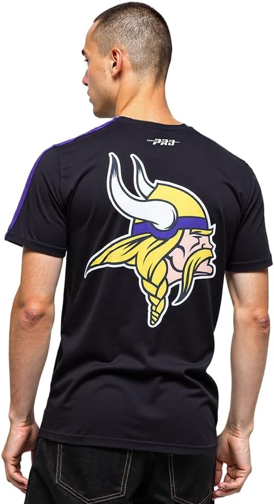 image:imagePro Standard Mens NFL Mesh Cotton Single Jersey Taping TeeBlackPurple