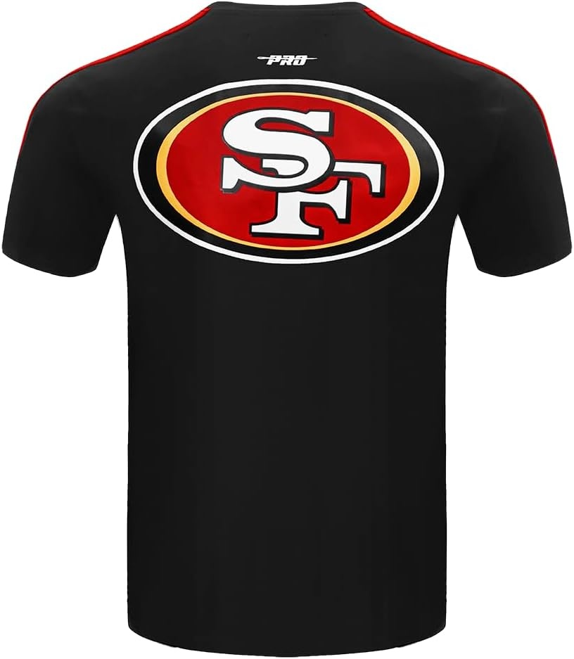 image:imagePro Standard Mens NFL Mesh Cotton Single Jersey Taping TeeBlackRed