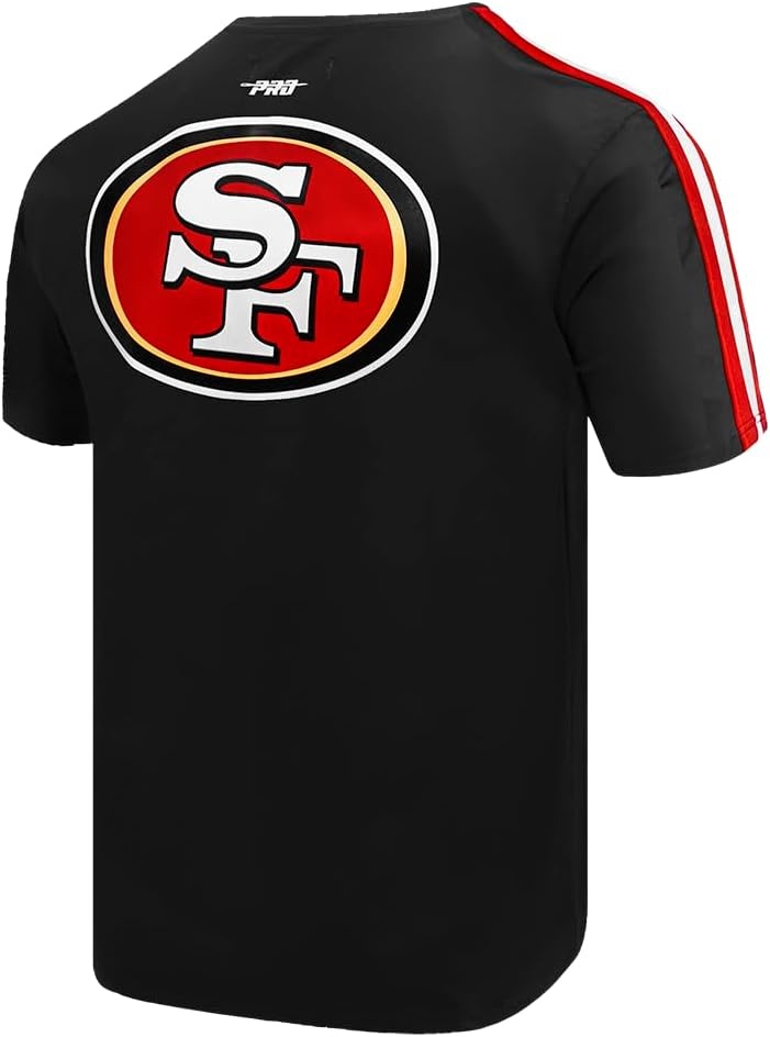 image:imagePro Standard Mens NFL Mesh Cotton Single Jersey Taping TeeBlackRed