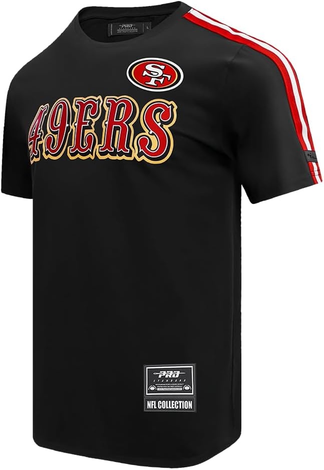 image:imagePro Standard Mens NFL Mesh Cotton Single Jersey Taping TeeBlackRed