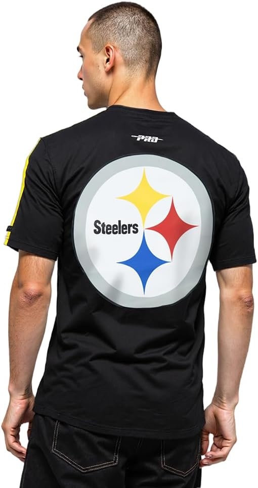 image:imagePro Standard Mens NFL Mesh Cotton Single Jersey Taping TeeBlackYellow