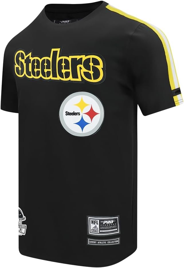 image:imagePro Standard Mens NFL Mesh Cotton Single Jersey Taping TeeBlackYellow
