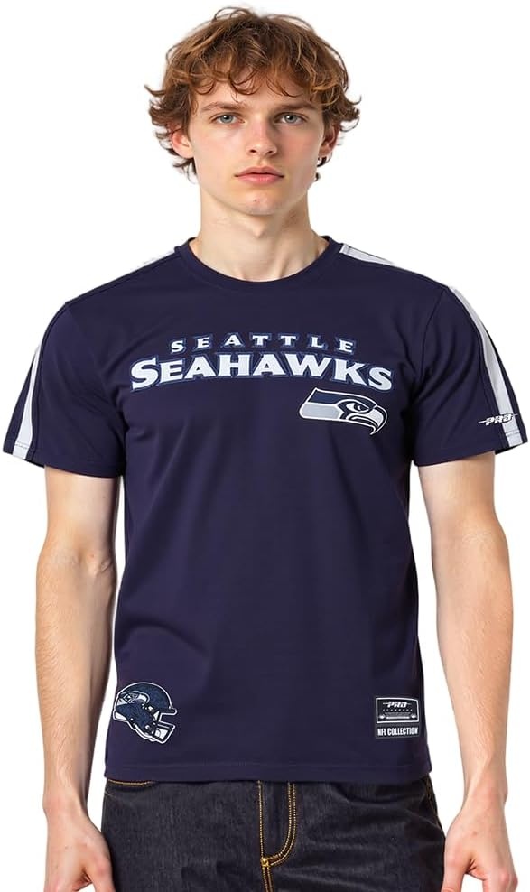 image:imagePro Standard Mens NFL Mesh Cotton Single Jersey Taping TeeMidnight Navy