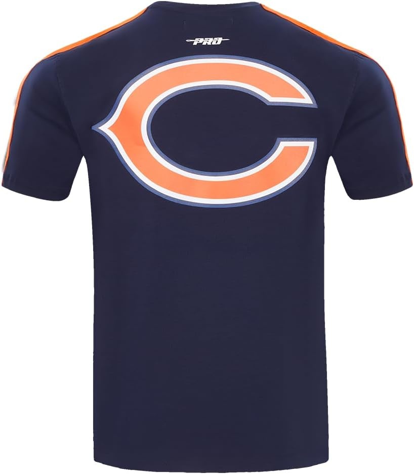 image:imagePro Standard Mens NFL Mesh Cotton Single Jersey Taping TeeMidnight NavyOrange