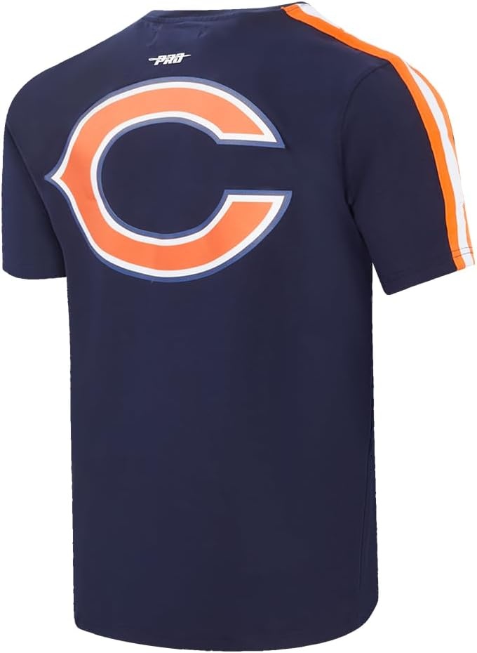 image:imagePro Standard Mens NFL Mesh Cotton Single Jersey Taping TeeMidnight NavyOrange