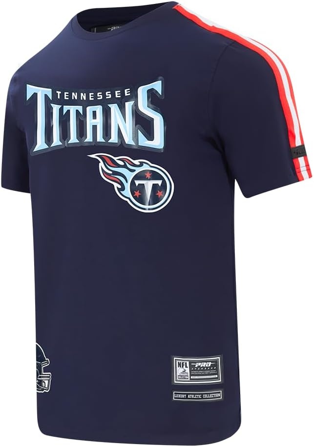 image:imagePro Standard Mens NFL Mesh Cotton Single Jersey Taping TeeMidnight NavyRed