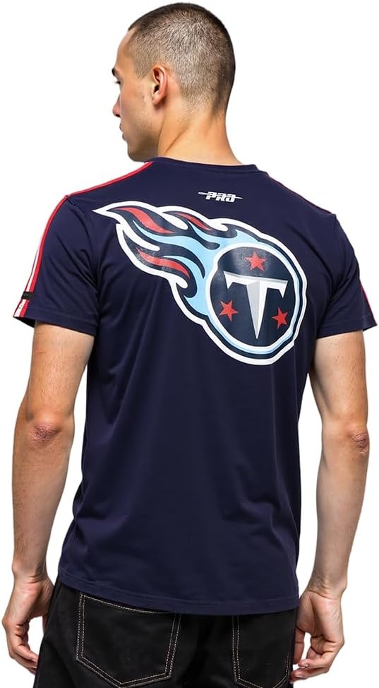 image:imagePro Standard Mens NFL Mesh Cotton Single Jersey Taping TeeMidnight NavyRed