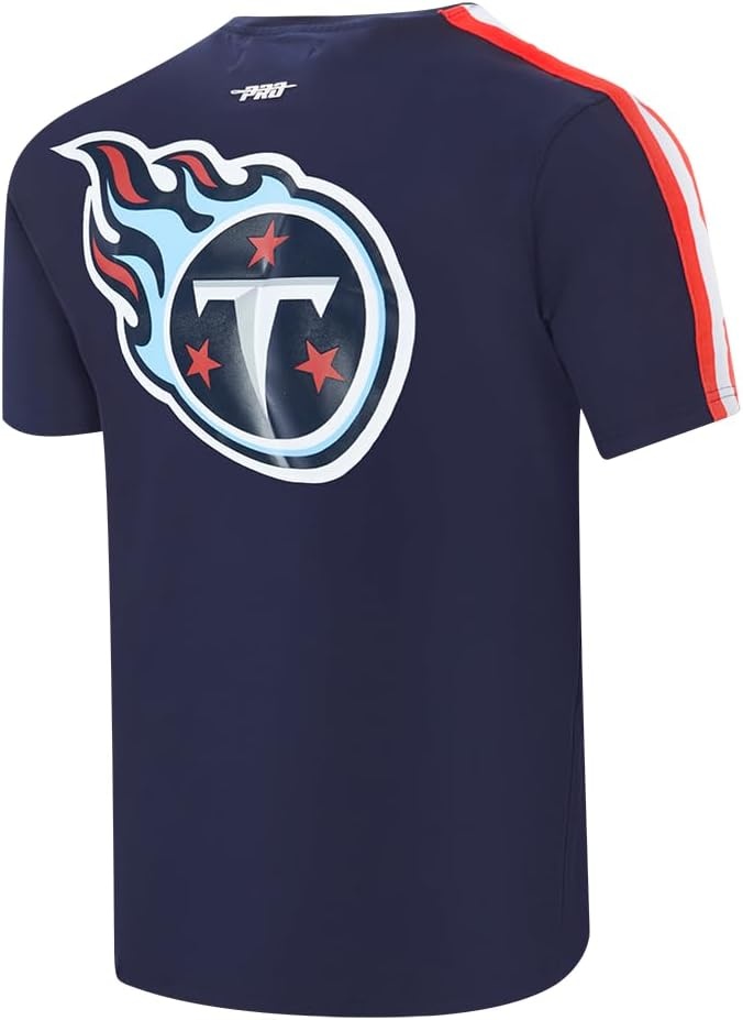 image:imagePro Standard Mens NFL Mesh Cotton Single Jersey Taping TeeMidnight NavyRed