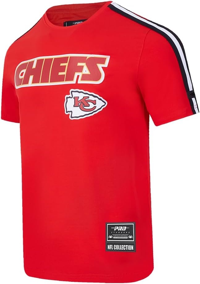 image:imagePro Standard Mens NFL Mesh Cotton Single Jersey Taping TeeRedBlack