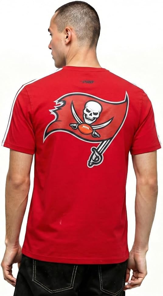 image:imagePro Standard Mens NFL Mesh Cotton Single Jersey Taping TeeRedBlack