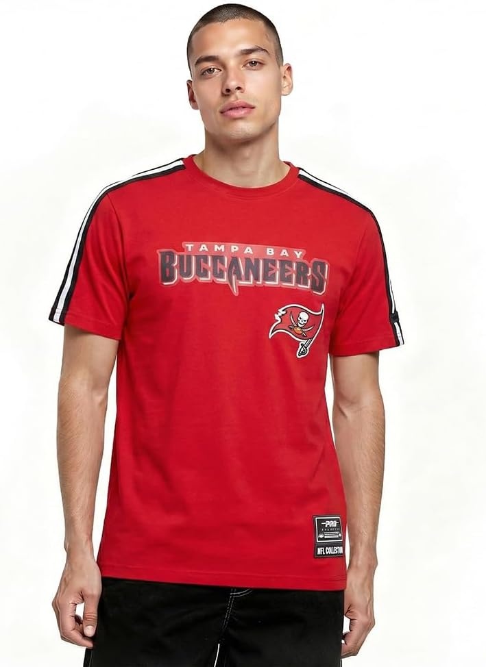 image:imagePro Standard Mens NFL Mesh Cotton Single Jersey Taping TeeRedBlack