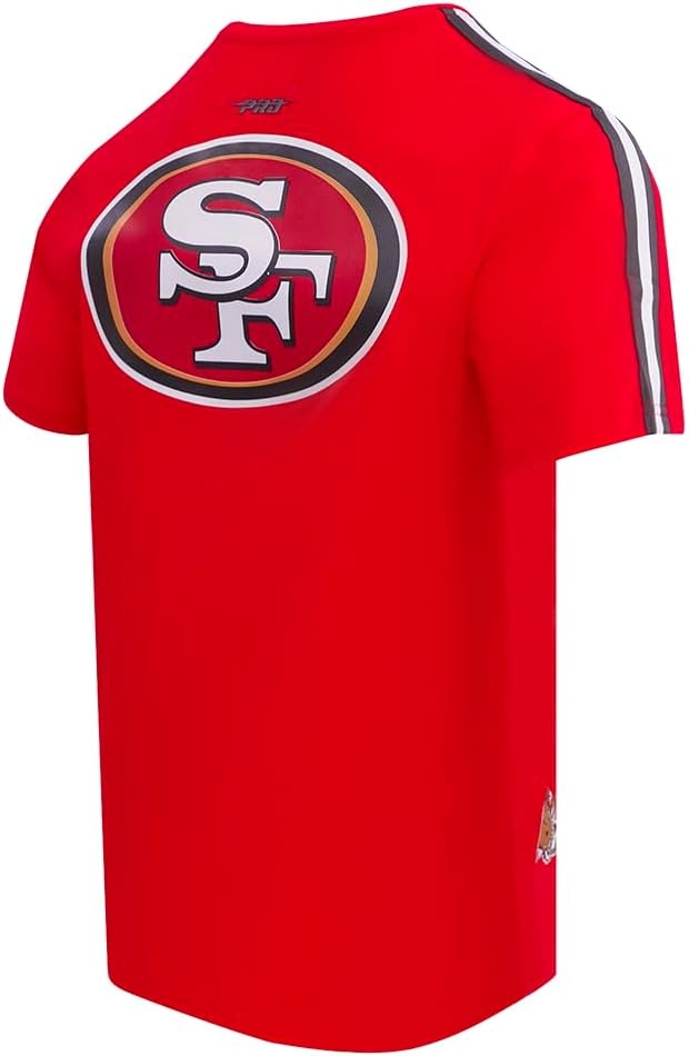 image:imagePro Standard Mens NFL Mesh Cotton Single Jersey Taping TeeRedBlack