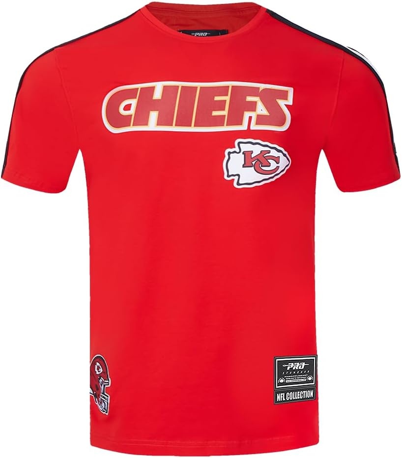 image:imagePro Standard Mens NFL Mesh Cotton Single Jersey Taping TeeRedBlack